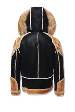 Load image into Gallery viewer, JC Black Coffee Shearling Jacket