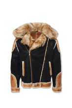 Load image into Gallery viewer, JC Black Coffee Shearling Jacket