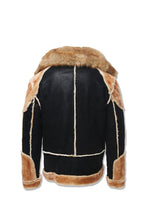 Load image into Gallery viewer, JC Black Coffee Shearling Jacket
